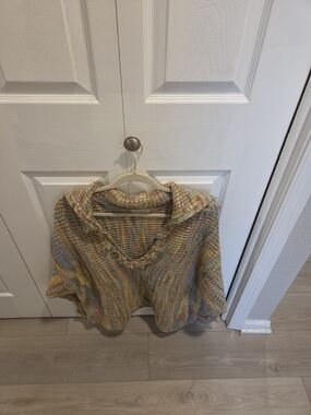 Ces Femme Multicolor Knit Cowl Turtleneck Sweater